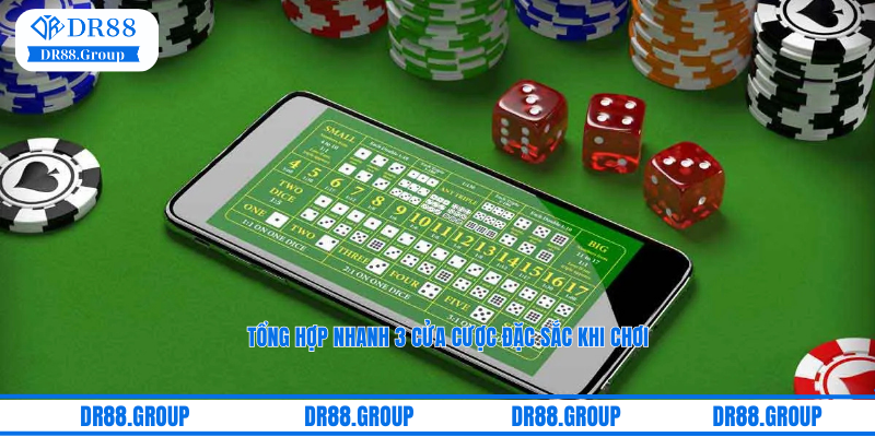 Tổng hợp nhanh 3 cửa cược đặc sắc khi chơi tài xỉu tại DR88